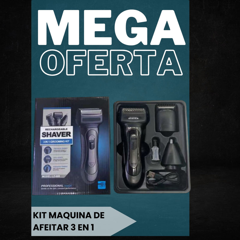 Kit Máquina de Afeitar 3 en 1
